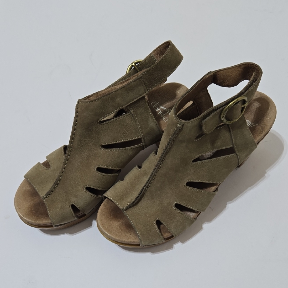 Dansko Women's Demetra Peep Toe Heeled Sandals